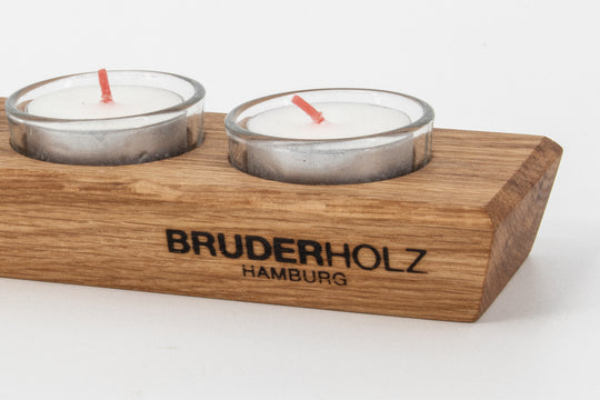 Teelichthalter Eiche "Binnenschiff"